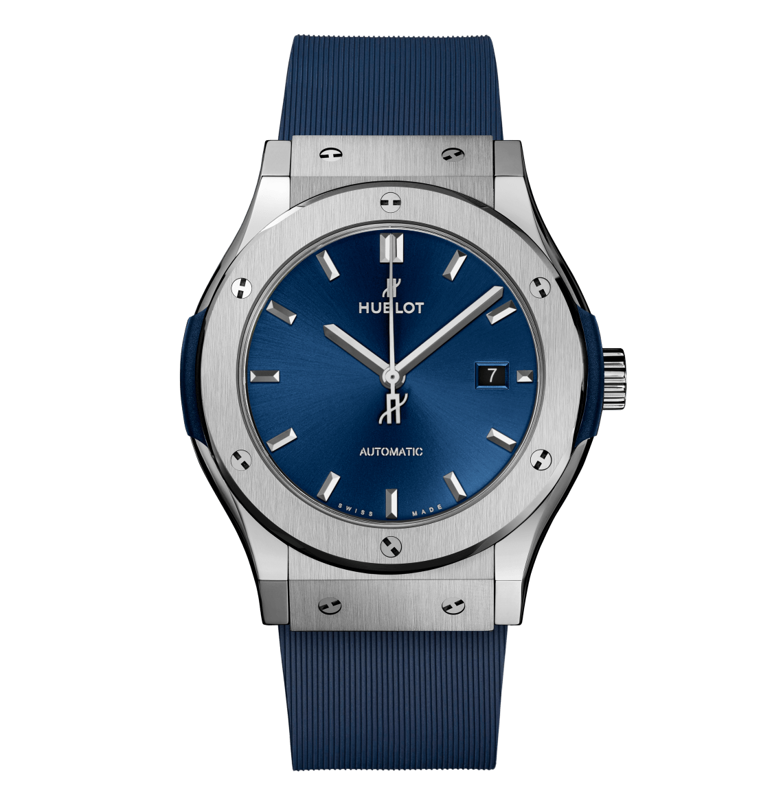 Hublot Classic Fusion Titanium Blue, 42mm with Blue Rubber Strap