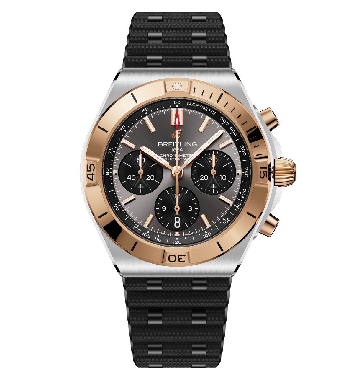 Breitling Chronomat B01 Chronograph 42 Watch with Gray Panda Dial